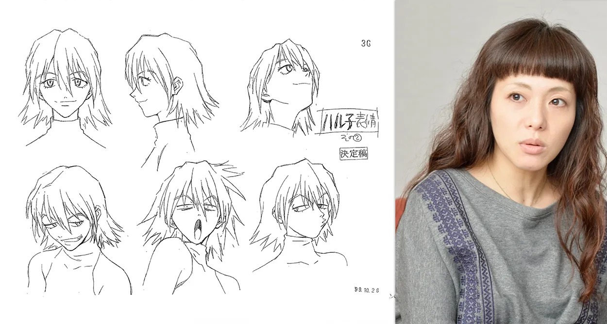 Haruko Model Sheet by Yoshiyuki Sadamoto &amp; Mayumi Shintani (right)