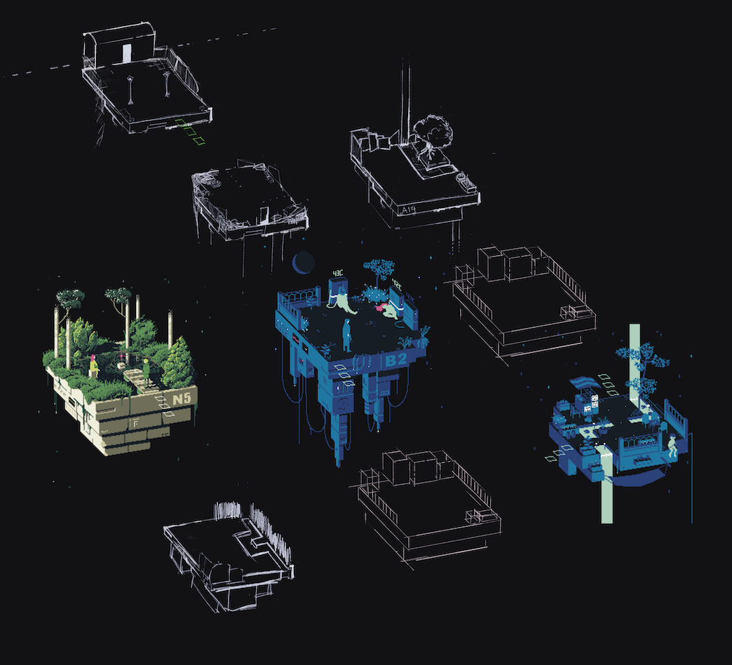 A layout and early concept of the 9 platforms